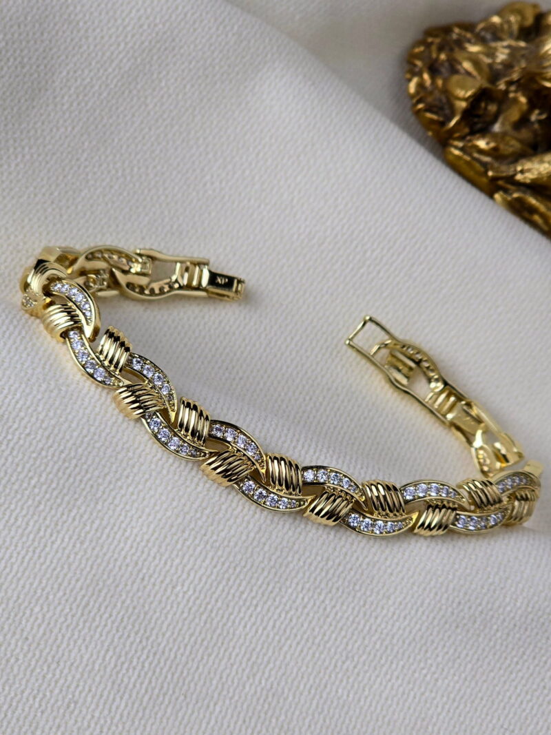 VIP 14K Örgü Model Taşlı Bileklik