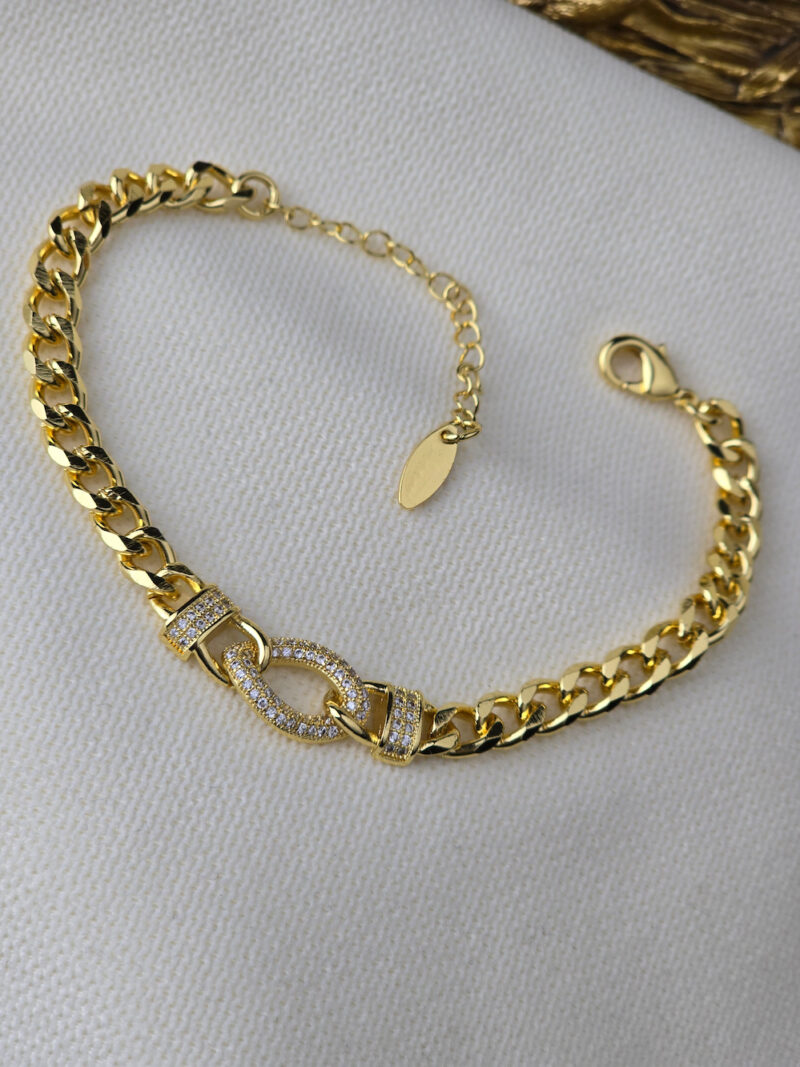 VIP 14K Zirkon Tokalı Gurmet Bileklik