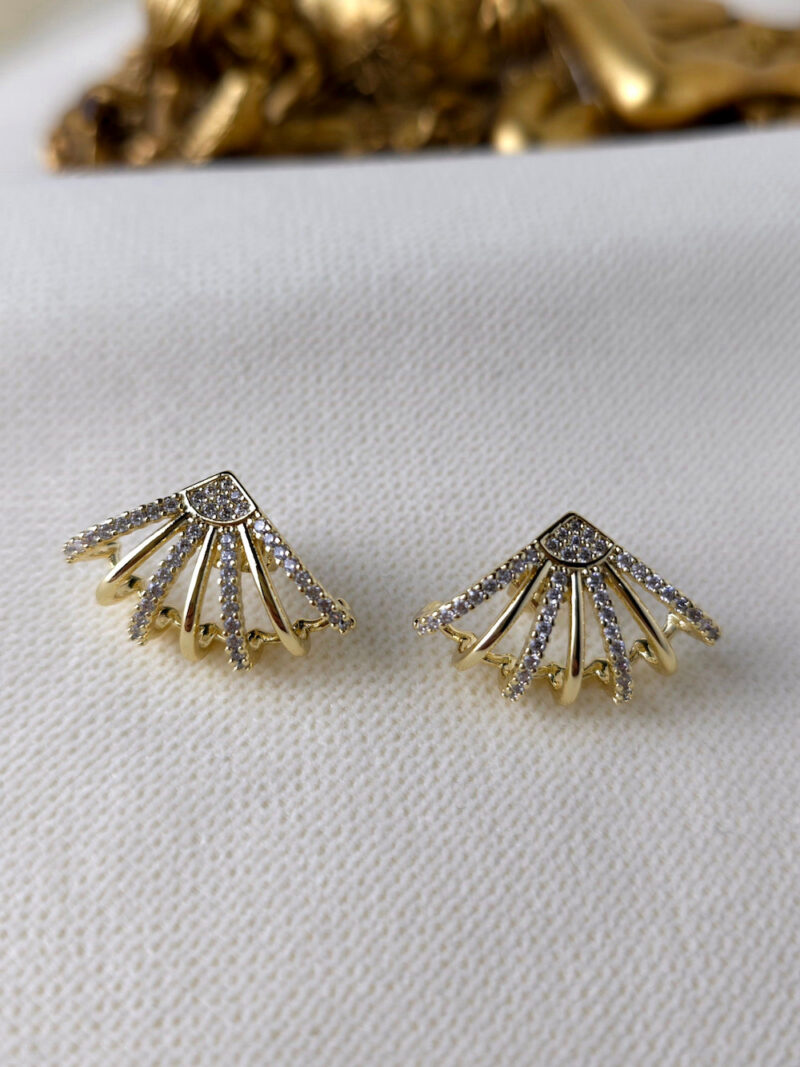 VIP 14K Xuping Gold Taşlı Tasarım Küpe