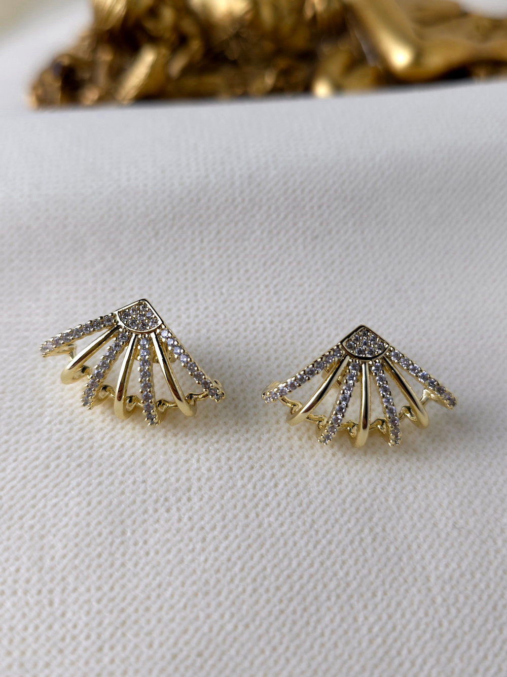 VIP 14K Xuping Gold Taşlı Tasarım Küpe