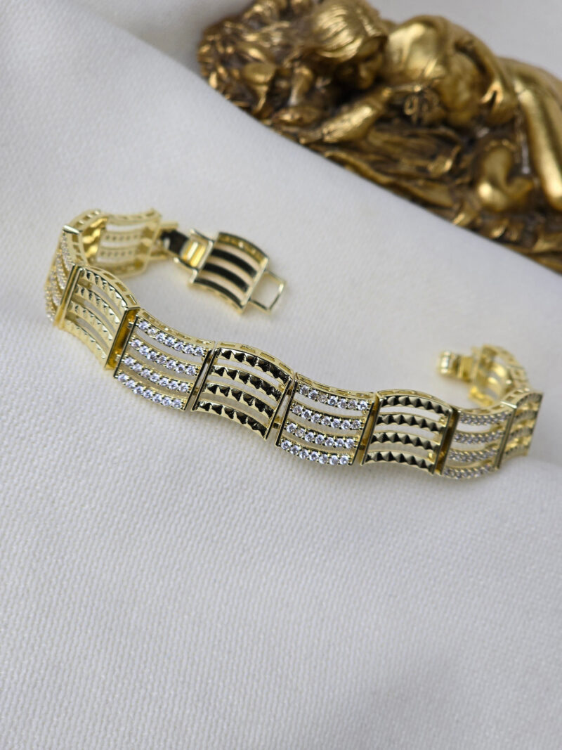 Zerinajewelry.com2 VIP 14K Altılı Kaburga Taşlı Tasarım Bileklik
