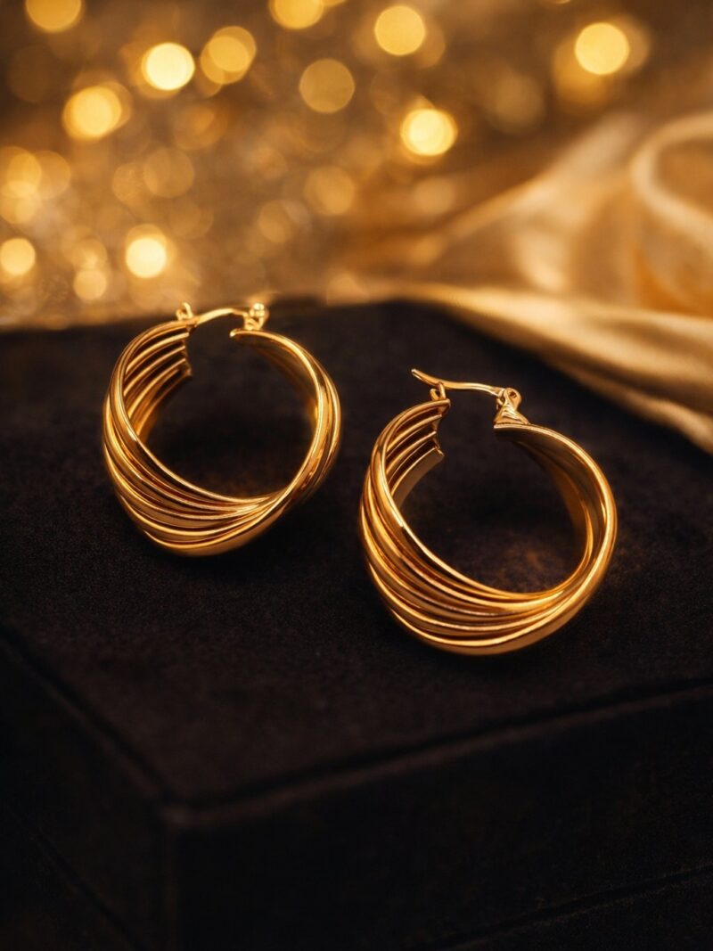 Çelik Küpe Gold Renk 2050