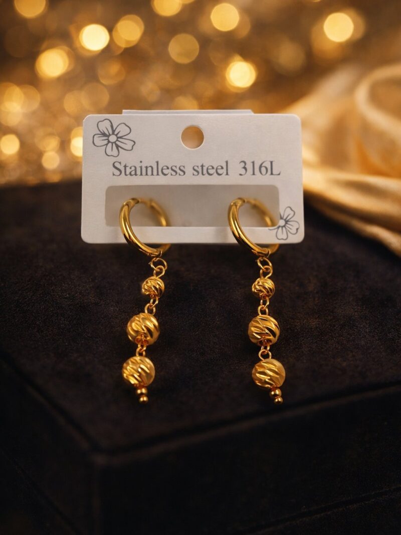 Çelik Küpe Gold Renk 2045