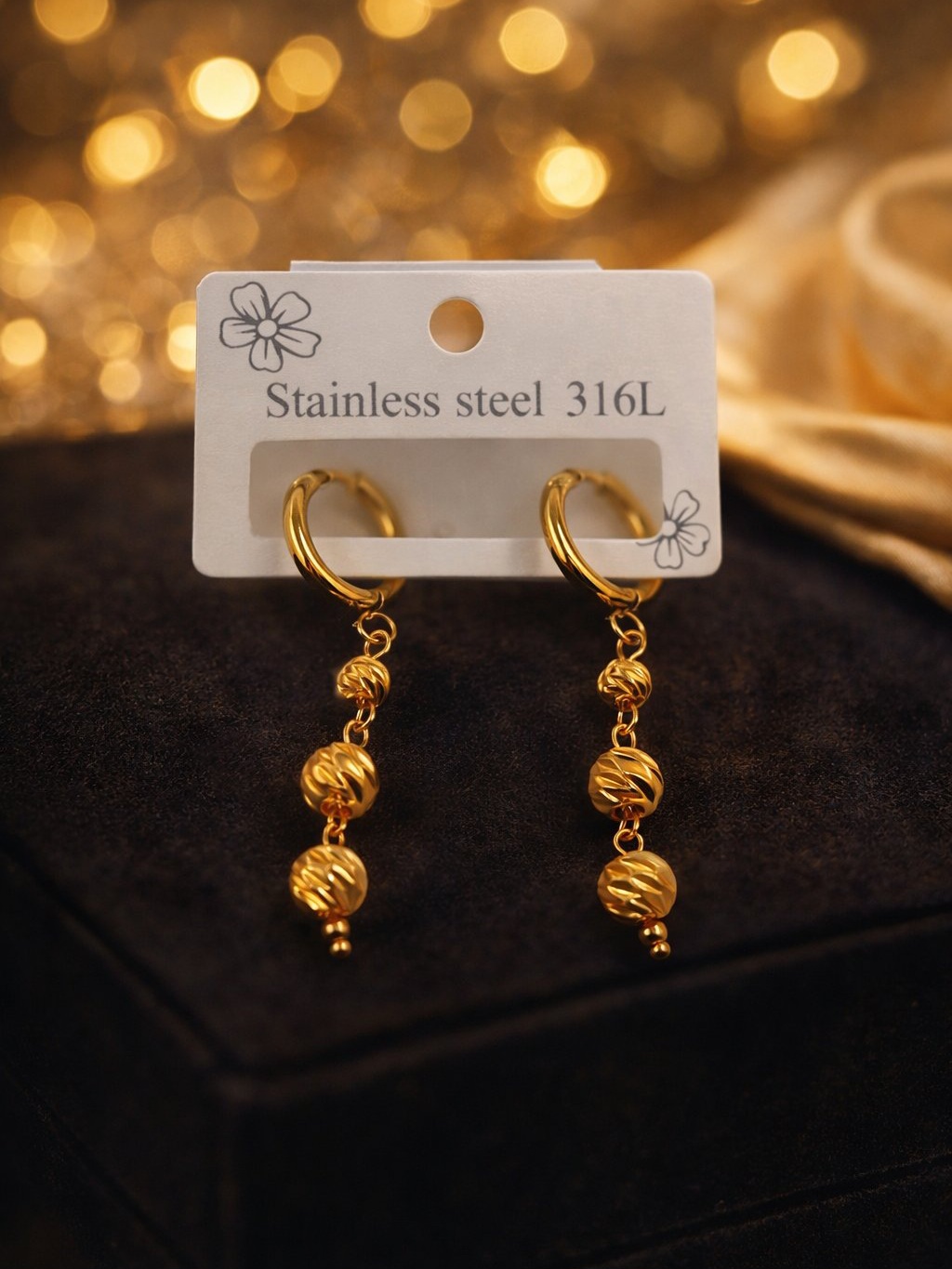 Çelik Küpe Gold Renk 2045