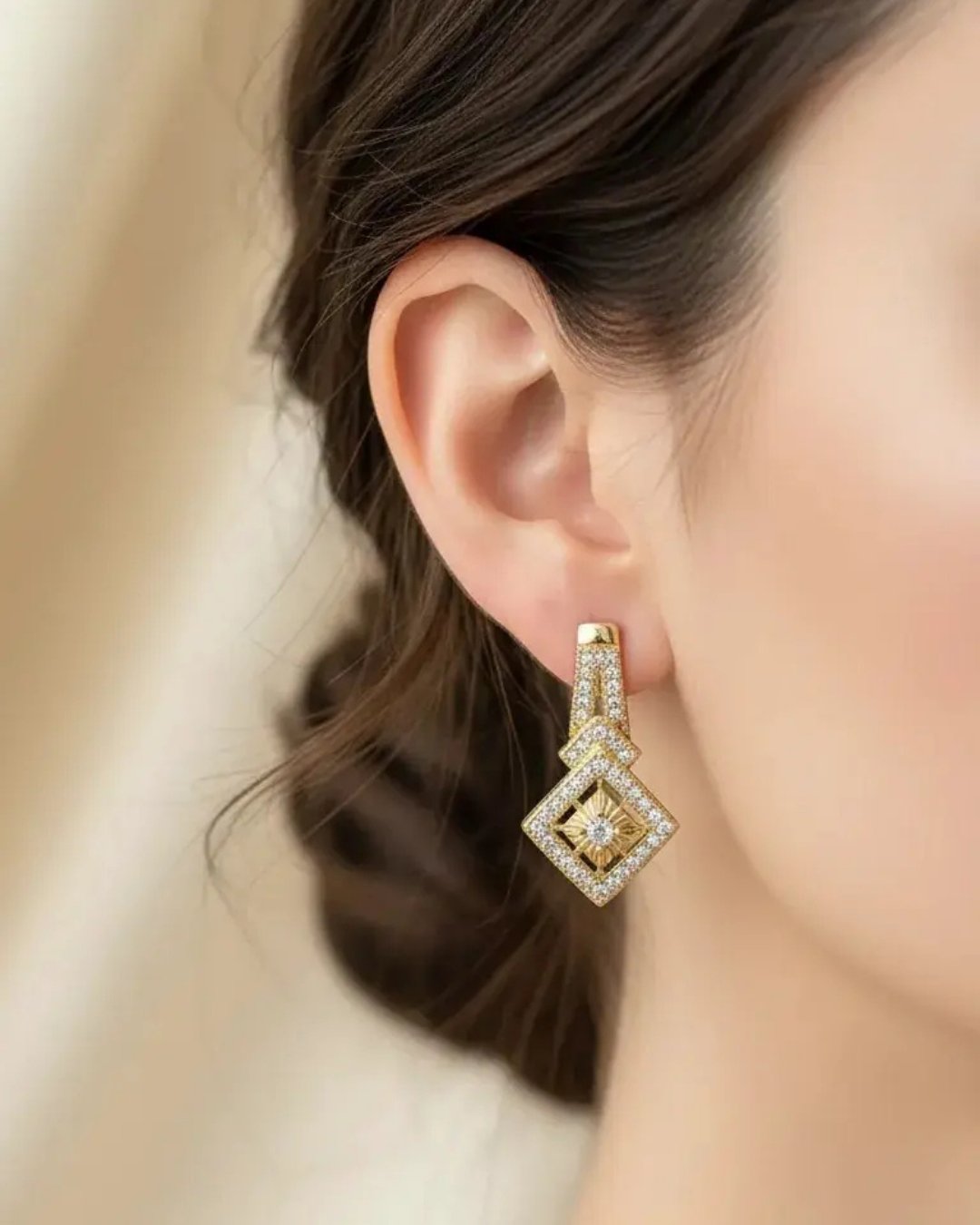 VIP 14K Xuping Gold Kristal Model Küpe