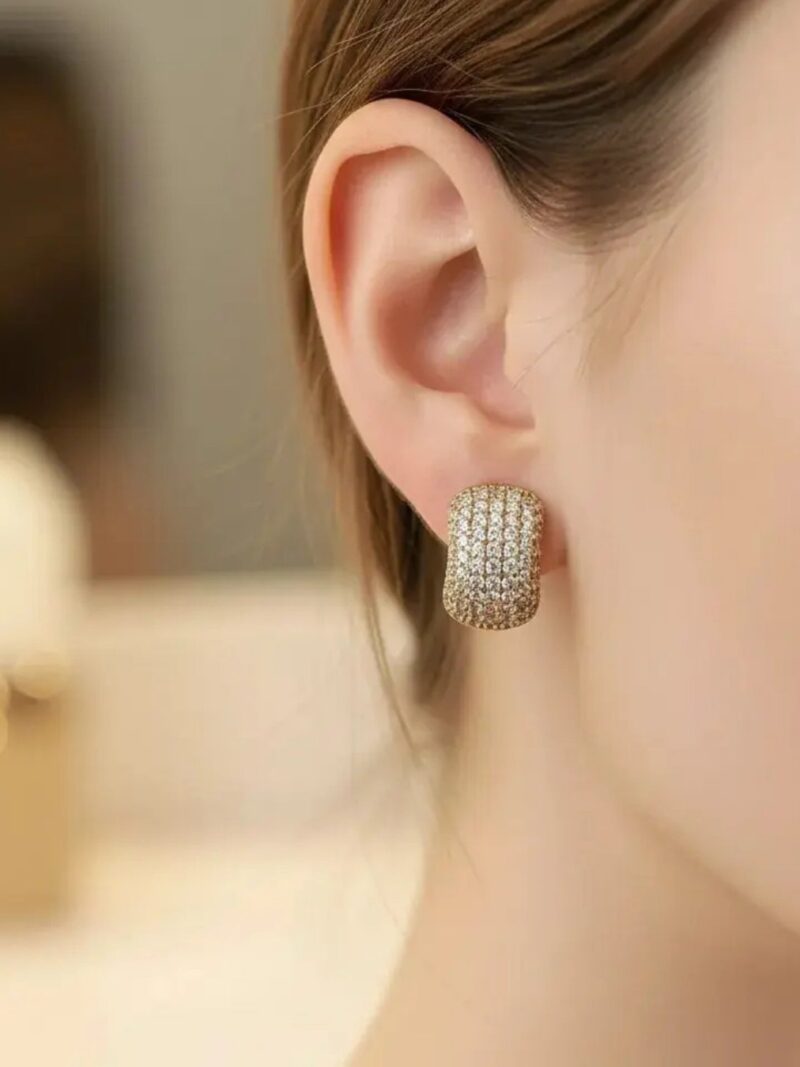 VIP 14K Xuping Gold Taşlı Mini Küpe