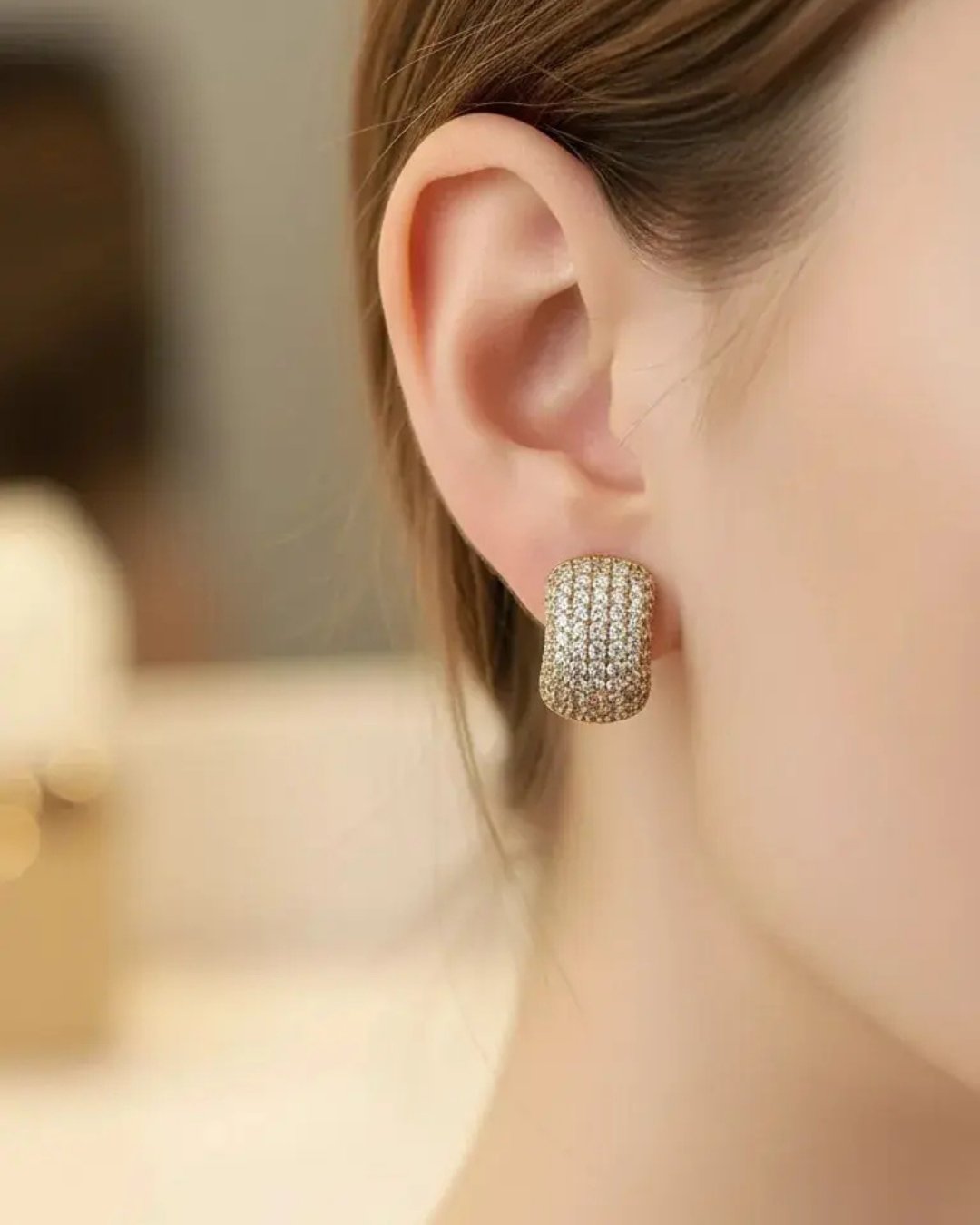 VIP 14K Xuping Gold Taşlı Mini Küpe