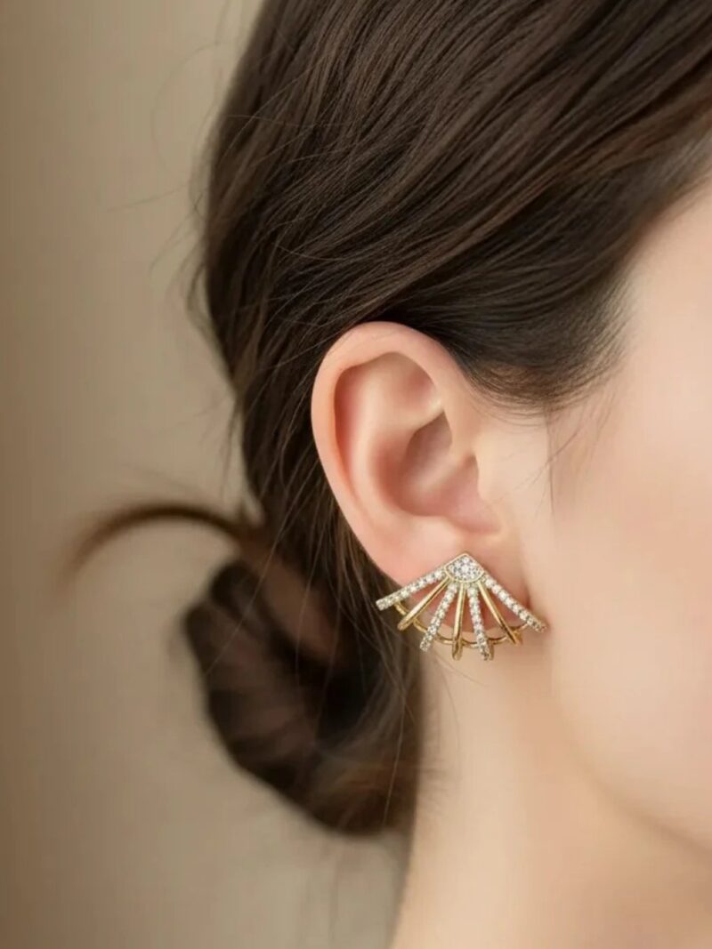 VIP 14K Xuping Gold Taşlı Tasarım Küpe
