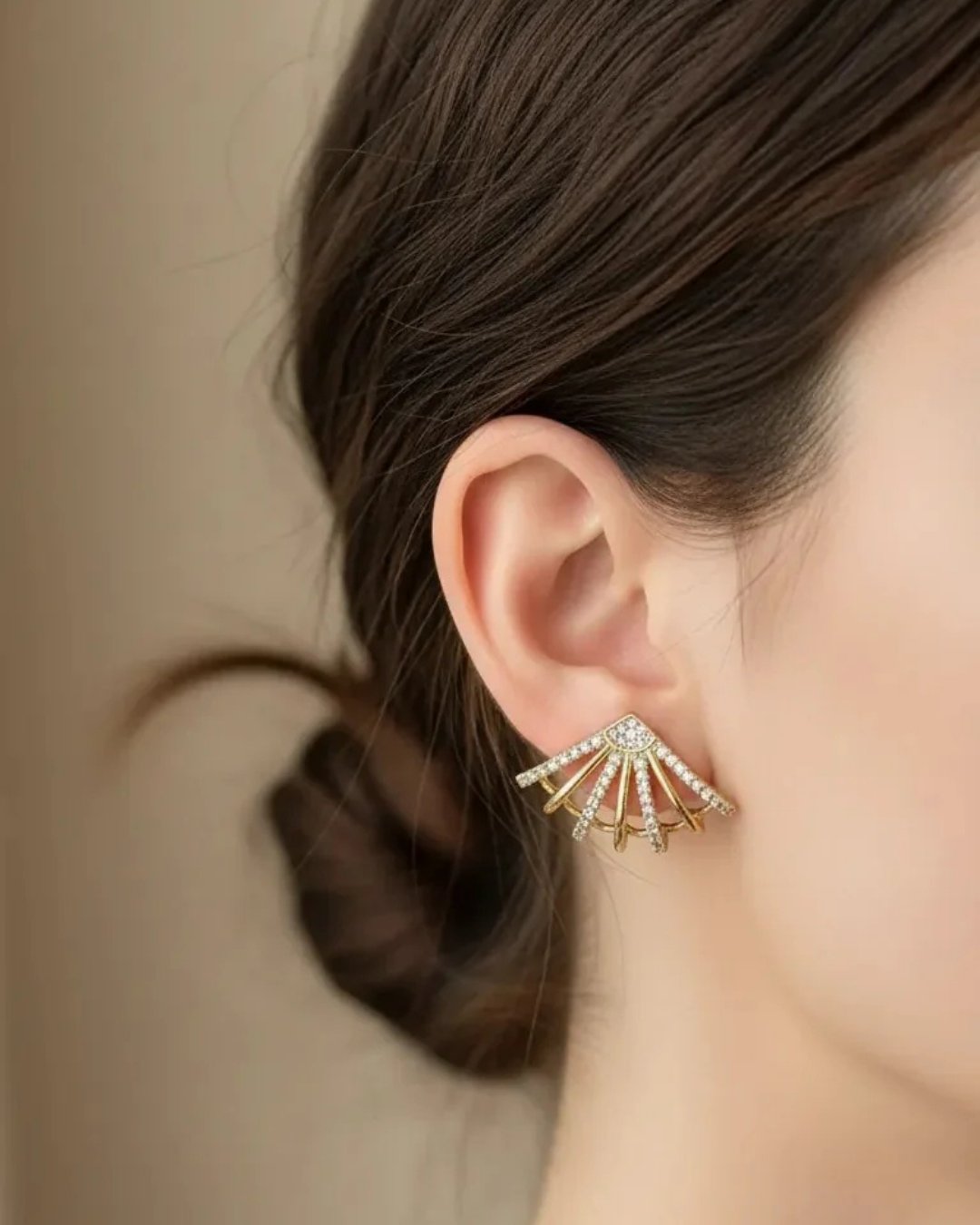 VIP 14K Xuping Gold Taşlı Tasarım Küpe