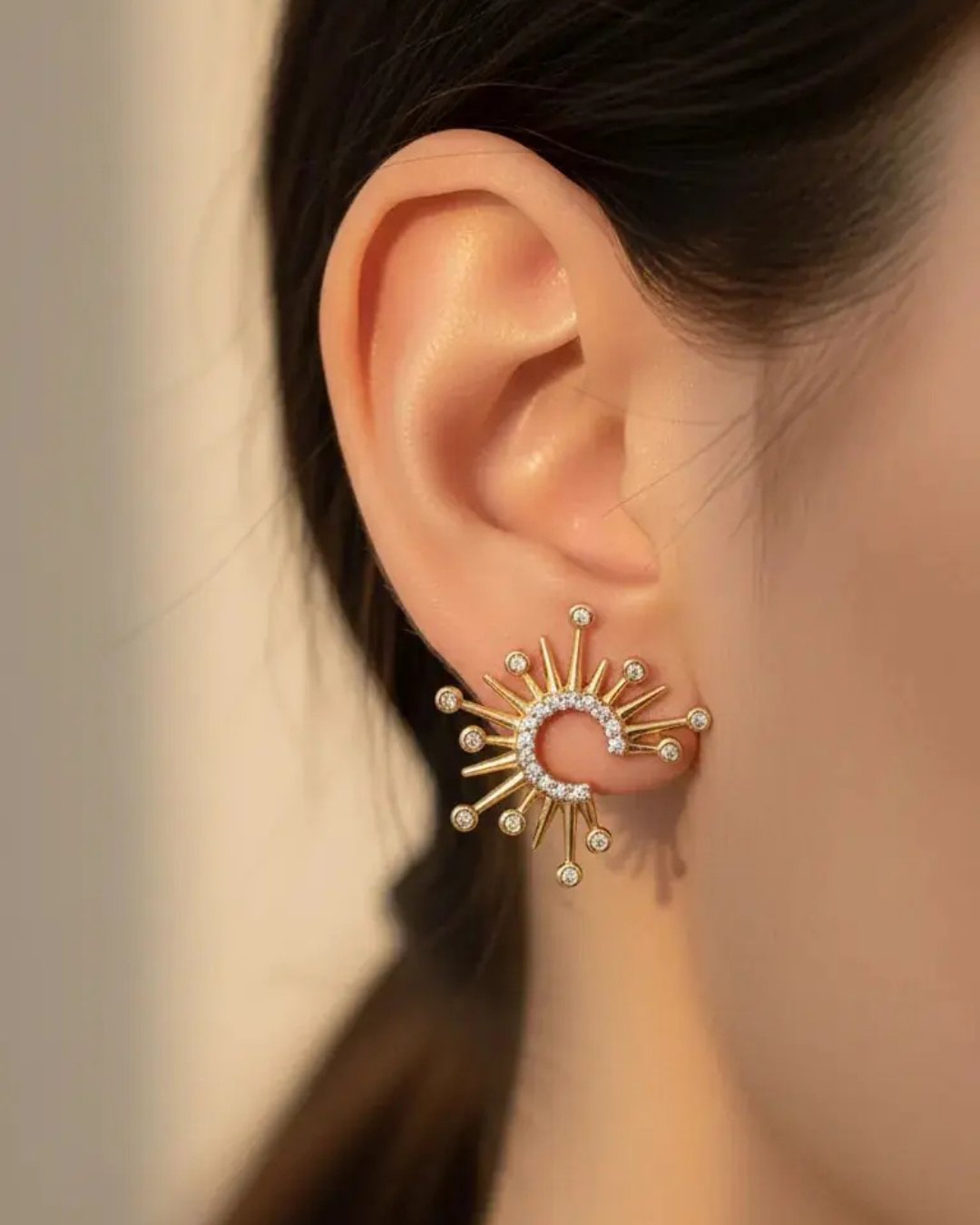 VIP 14K Xuping Rose Taişlı Tasarım Küpe